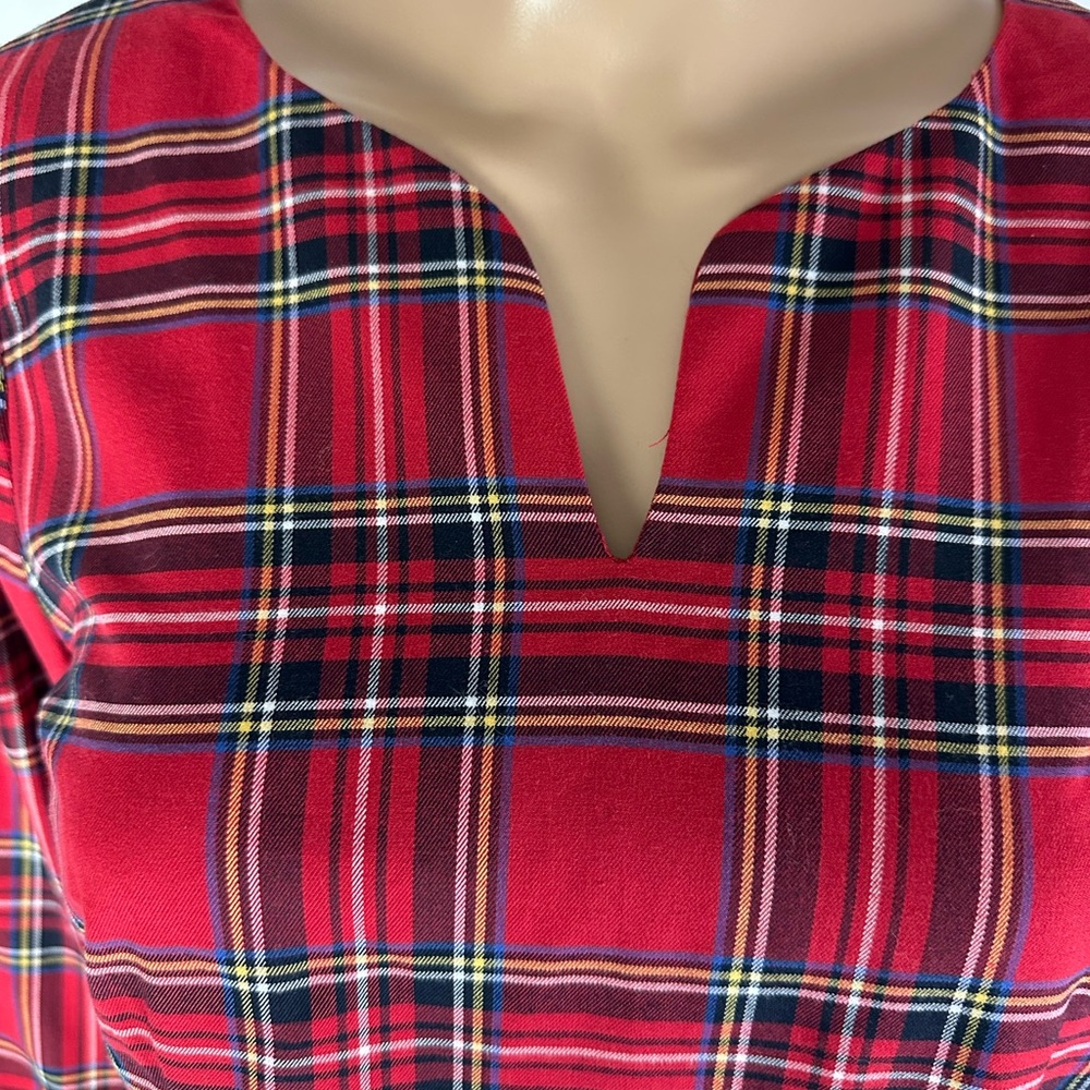Talbots Vibrant Red Plaid Dress